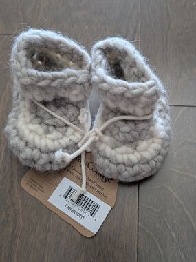 Padraig Cottage Wool Baby Slippers Made In Canada 0-6M NWT